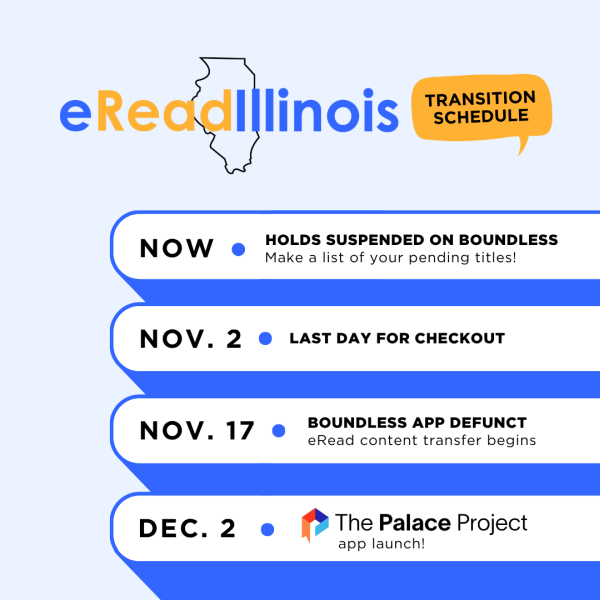eReadIllinois and The Palace Project Transition Schedule